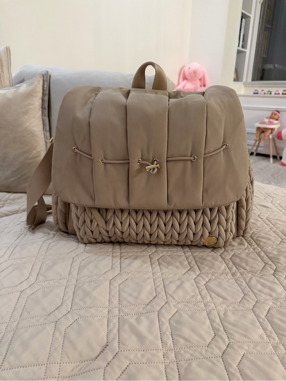 HAPP Levy Diaper Backpack in Beige